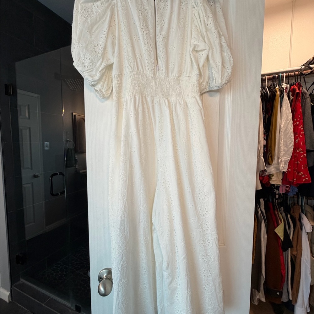 White Eyelet Jumpsuit